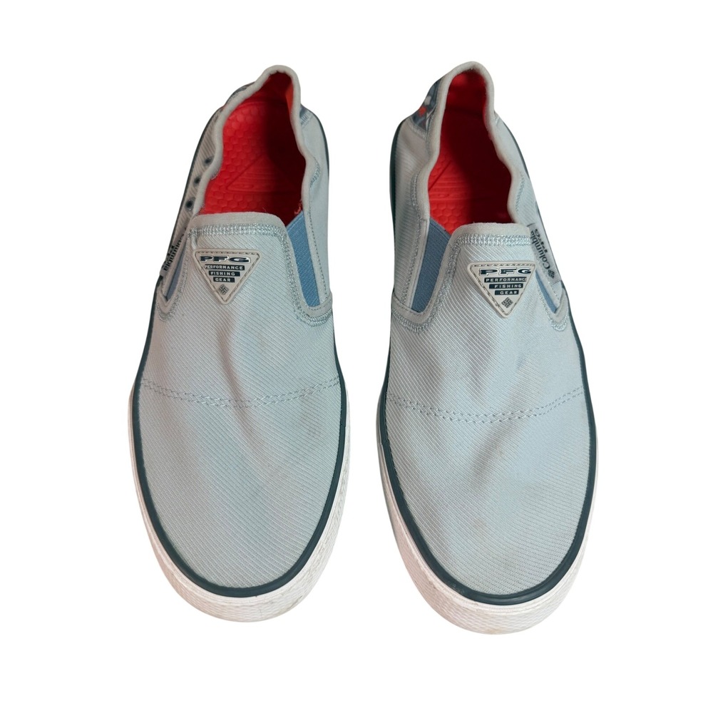 Columbia PFG Womens Slip On Boat Shoes Blue Grey Fishing Sneakers BL0153-406 8.5